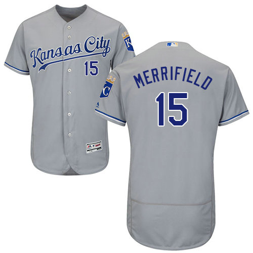 Kansas City Royals 15 Whit Merrifield Grey Flexbase Authentic Collection Stitched Baseball Jersey