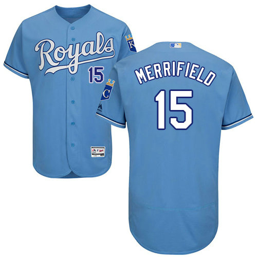 Kansas City Royals 15 Whit Merrifield Light Blue Flexbase Authentic Collection Stitched Baseball Jersey