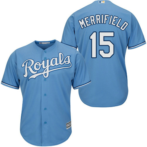 Kansas City Royals 15 Whit Merrifield Light Blue New Cool Base Alternate 1 Stitched Baseball Jersey