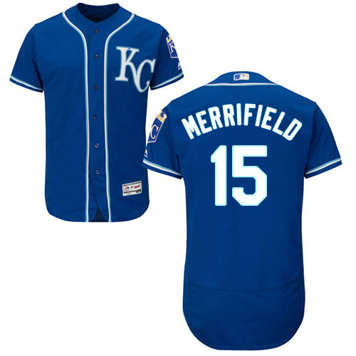 Kansas City Royals 15 Whit Merrifield Royal Blue Flexbase Authentic Collection Stitched Baseball Jersey