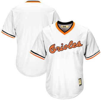 Men's Baltimore Orioles Majestic Blank White Alternate Cooperstown Cool Base Team Jersey