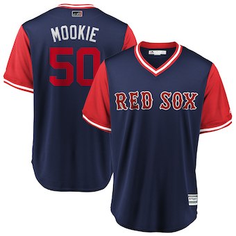 Men's Boston Red Sox 50 Mookie Betts Mookie Majestic Navy 2018 Players' Weekend Cool Base Jersey