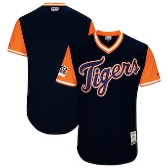 Men's Detroit Tigers Blank Majestic Navy 2018 Players' Weekend Authentic Team Jersey