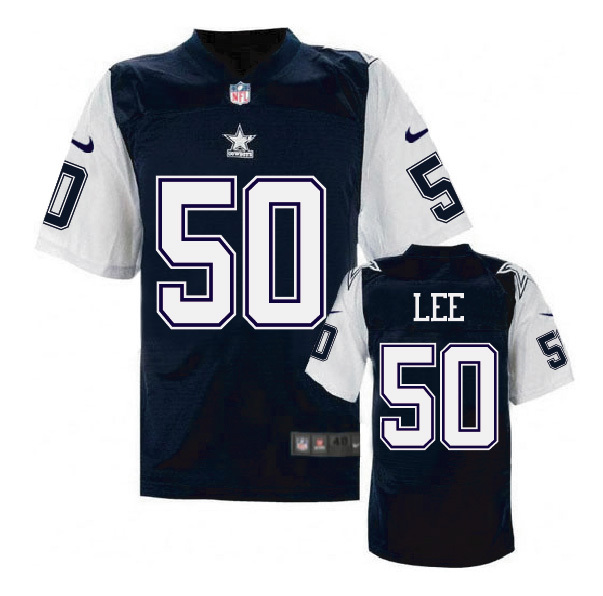 Nike Cowboys #50 Sean Lee Navy Blue Throwback Elite Jersey