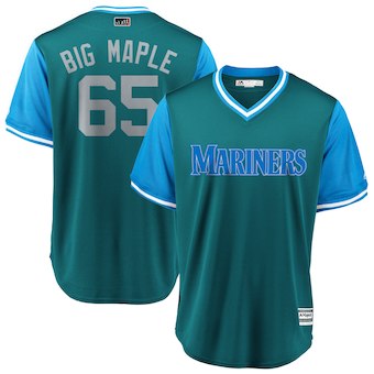 Men's Seattle Mariners 65 James Paxton Big Maple Light Blue 2018 Players' Weekend Cool Base Jersey
