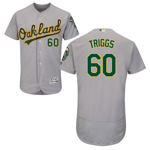 Oakland Athletics 60 Andrew Triggs Gray Flexbase Authentic Collection Stitched Baseball Jersey