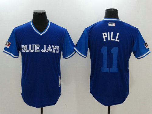 Toronto Blue Jays 11 Kevin PillarPill Majestic Royal 2018 Players Weekend Authentic Jersey