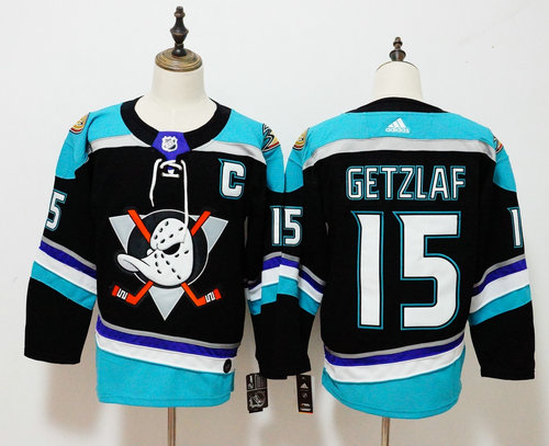Men's Anaheim Ducks #15 Ryan Getzlaf adidas Black Alternate Authentic Player Jersey