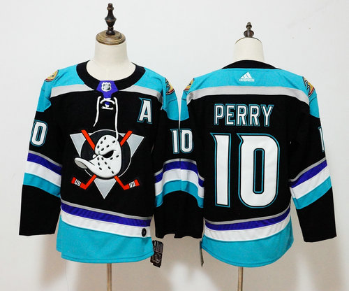 Adidas Anaheim Ducks #10 Corey Perry Black Alternate Authentic Player Jersey