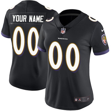 Women's Nike Baltimore Ravens Black Customized Vapor Untouchable Player Limited Jersey