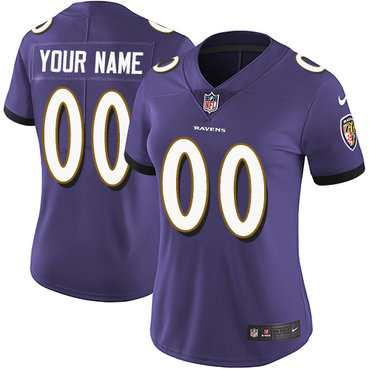 Women's Nike Baltimore Ravens Purple Customized Vapor Untouchable Player Limited Jersey