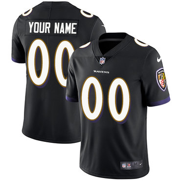 Youth Nike Baltimore Ravens Black Customized Vapor Untouchable Player Limited Jersey