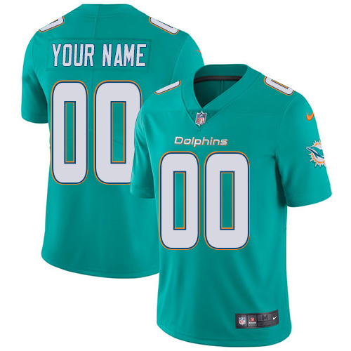 Men's Nike Miami Dolphins Home Aqua Green Stitched Customized Vapor Untouchable Limited NFL Jersey