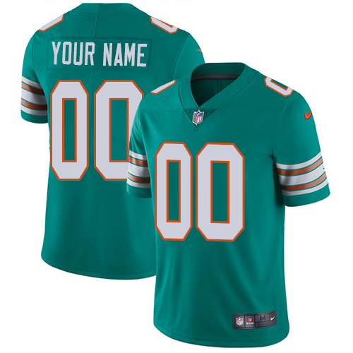 Men's Nike Miami Dolphins Alternate Aqua Green Stitched Customized Vapor Untouchable Limited NFL Jersey
