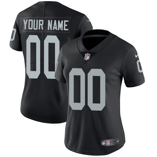 Women's Nike Oakland Raiders Home Black Customized Vapor Untouchable Limited NFL Jersey