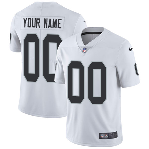 Youth Nike Oakland Raiders Road White Customized Vapor Untouchable Limited NFL Jersey