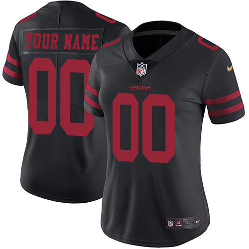 Women's Nike San Francisco 49ers Alternate Black Customized Vapor Untouchable Limited NFL Jersey