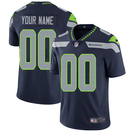 Youth Nike Seattle Sehawks Home Navy Blue Customized Vapor Untouchable Limited NFL Jersey