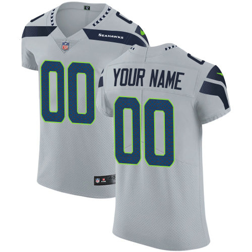 Men's Nike Seattle Seahawks Customized Elite Grey Vapor Untouchable Alternate NFL Jersey