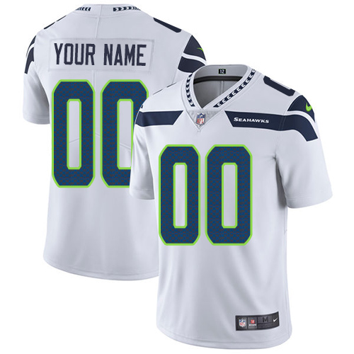 Youth Nike Seattle Sehawks Road White Customized Vapor Untouchable Limited NFL Jersey
