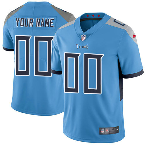 Men's Nike Tennessee Titans Light Blue Alternate Customized Vapor Untouchable Limited NFL Jersey
