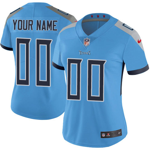 Women's Nike Tennessee Titans Light Blue Alternate Customized Vapor Untouchable Limited NFL Jersey