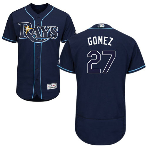 Tampa Bay Rays #27 Carlos Gomez Dark Blue Flexbase Authentic Collection Stitched Baseball Jersey