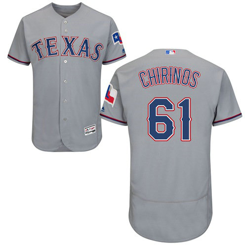 Texas Rangers #61 Robinson Chirinos Grey Flexbase Authentic Collection Stitched Baseball Jersey