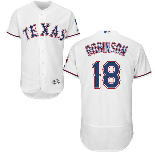 Texas Rangers #18 Drew Robinson White Flexbase Authentic Collection Stitched Baseball Jersey