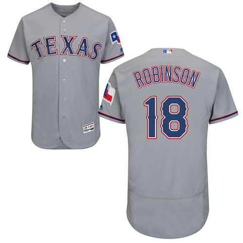 Texas Rangers #18 Drew Robinson Grey Flexbase Authentic Collection Stitched Baseball Jersey