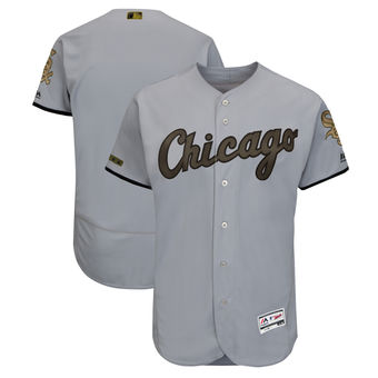 Men's Chicago White Sox Majestic Gray 2018 Memorial Day Authentic Collection Flex Base Team Custom Jersey