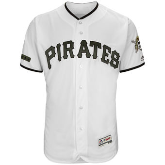 Men's Pittsburgh Pirates Majestic White 2018 Memorial Day Authentic Collection Flex Base Team Custom Jersey
