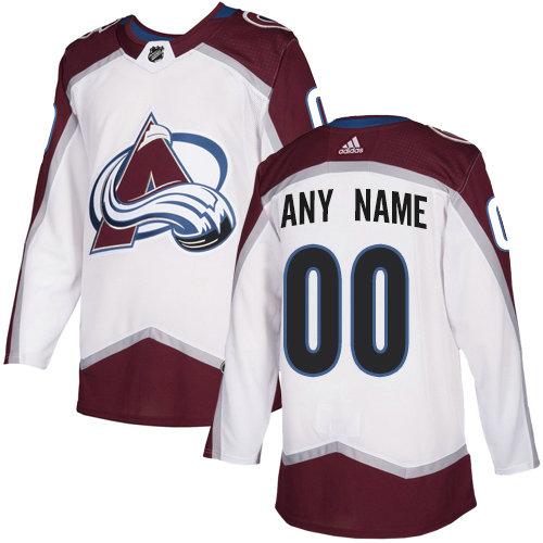Men's Adidas Colorado Avalanche NHL Authentic White Customized Jersey