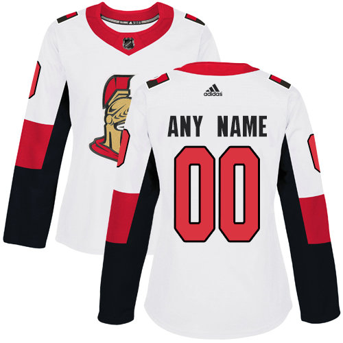Women's Adidas Ottawa Senators NHL Authentic White Customized Jersey