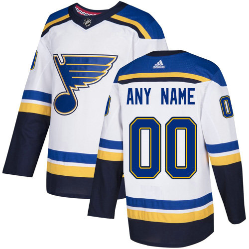 Men's Adidas St. Louis Blues NHL Authentic White Customized Jersey