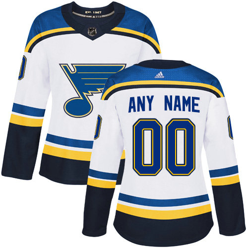Women's Adidas St. Louis Blues NHL Authentic White Customized Jersey