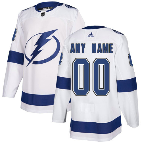 Men's Adidas Tampa Bay NHL Authentic White Customized Jersey