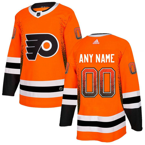 Men's Philadelphia Flyers Orange Customized Drift Fashion Adidas Jersey
