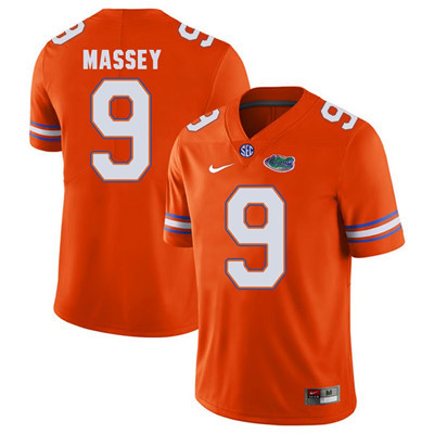 Florida Gators Orange #9 Dre Massey Football Player Performance Jersey