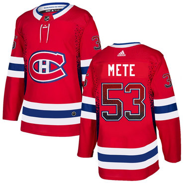 Men's Montreal Canadiens #53 Victor Mete Red Drift Fashion Adidas Jersey