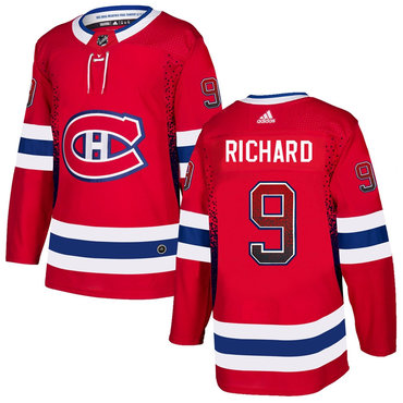 Men's Montreal Canadiens #9 Maurice Richard Red Drift Fashion Adidas Jersey