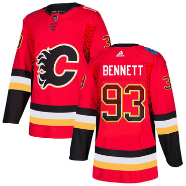 Men's Calgary Flames #93 Sam Bennett Red Drift Fashion Adidas Jersey