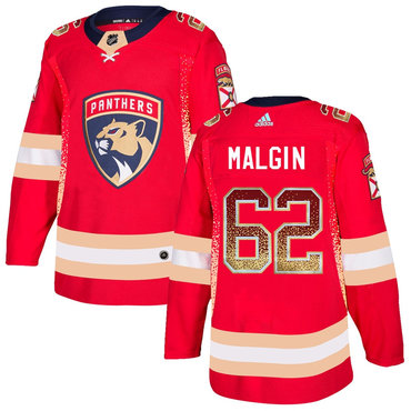 Men's Florida Panthers #62 Denis Malgin Red Drift Fashion Adidas Jersey
