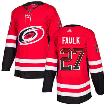 Men's Carolina Hurricanes #27 Justin Faulk Red Drift Fashion Adidas Jersey