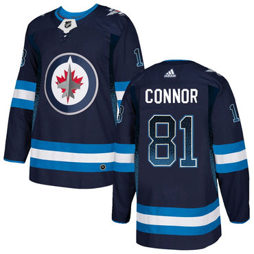 Men's Winnipeg Jets #81 Kyle Connor Navy Drift Fashion Adidas Jersey