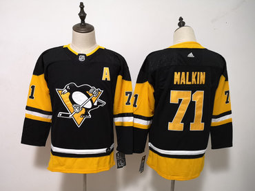 Pittsburgh Penguins #71 Evgeni Malkin Black Youth Adidas Jersey