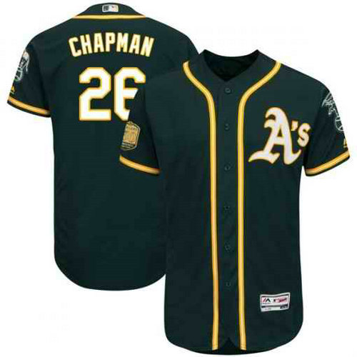 Men's Oakland Athletics #26 Matt Chapman Green Flexbase Authentic Collection Stitched MLB Jersey