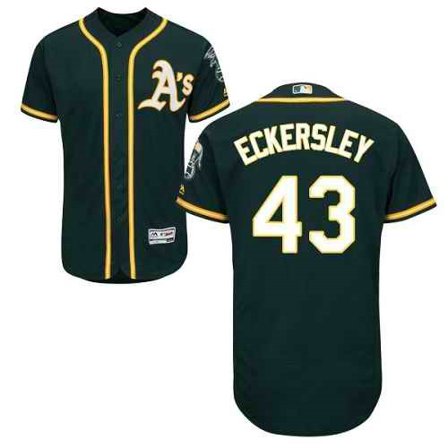 Men's Oakland Athletics #43 Dennis Eckersley Green Flexbase Authentic Collection Stitched MLB Jersey