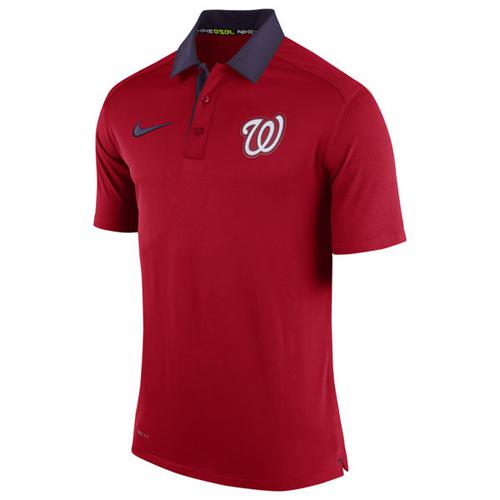 Men's Washington Nationals Nike Red Authentic Collection Polo