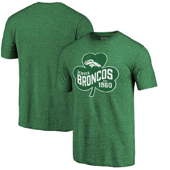 Denver Broncos Pro Line by Fanatics Branded St. Patrick's Day Paddy's Pride Tri-Blend T-Shirt - Kelly Green